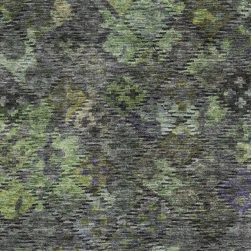 Green Gray And Purple Abstract Geometric Washable Area Rug With UV Protection Photo 3