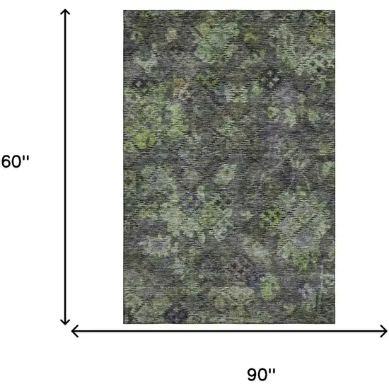 Green Gray And Purple Abstract Geometric Washable Area Rug With UV Protection Photo 4