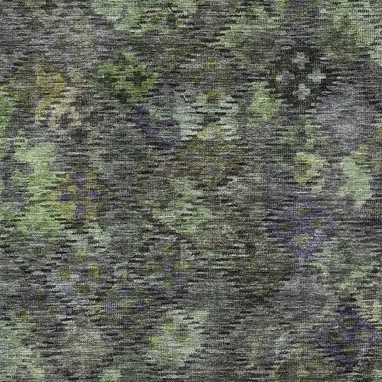 Green Gray And Purple Abstract Geometric Washable Area Rug With UV Protection Photo 3