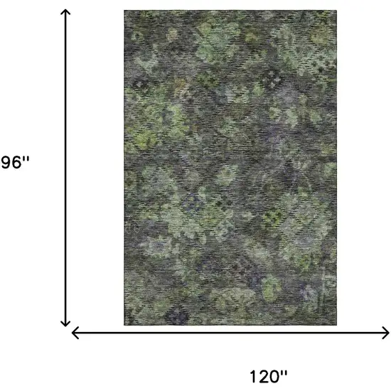 Green Gray And Purple Abstract Geometric Washable Area Rug With UV Protection Photo 6
