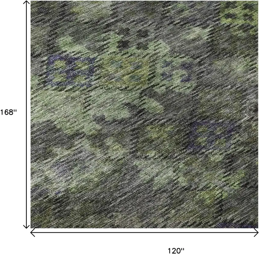 Green Gray And Purple Abstract Geometric Washable Area Rug With UV Protection Photo 9