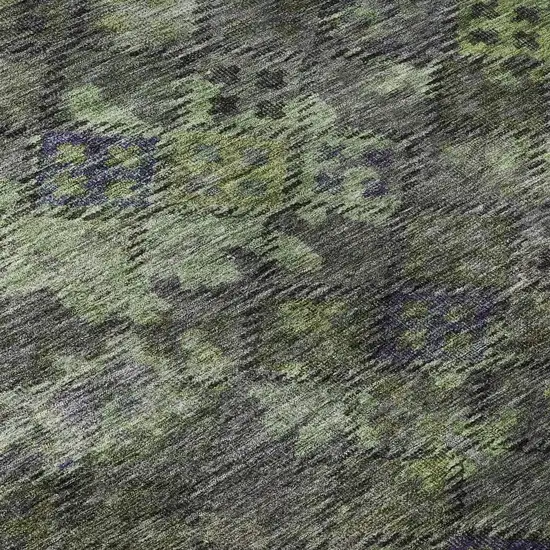 Green Gray And Purple Abstract Geometric Washable Area Rug With UV Protection Photo 1