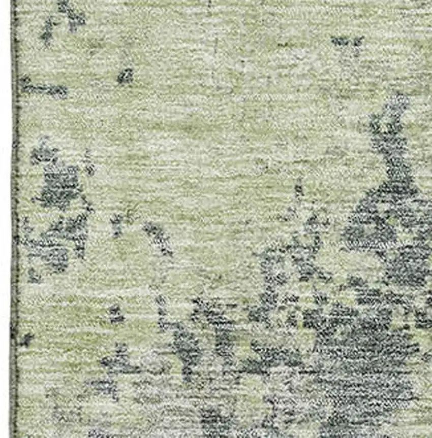 Green Gray And Purple Abstract Washable Area Rug With UV Protection Photo 2