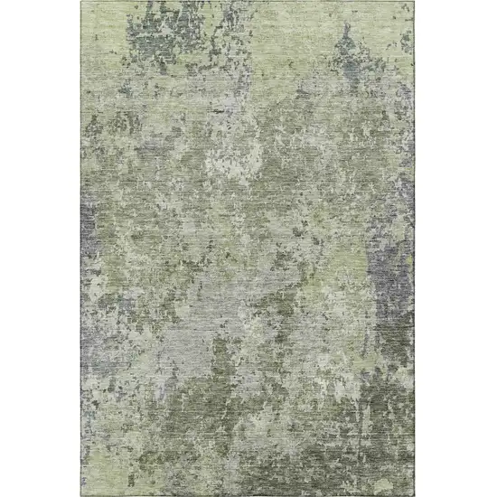 Green Gray And Purple Abstract Washable Area Rug With UV Protection Photo 3