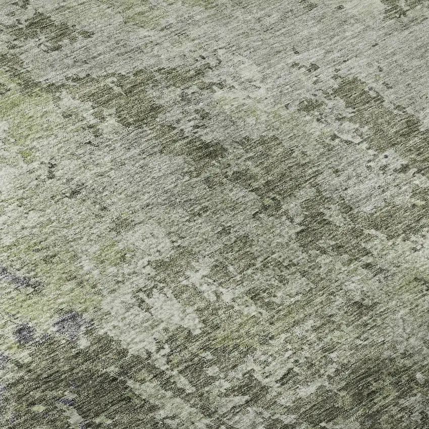 Green Gray And Purple Abstract Washable Area Rug With UV Protection Photo 9