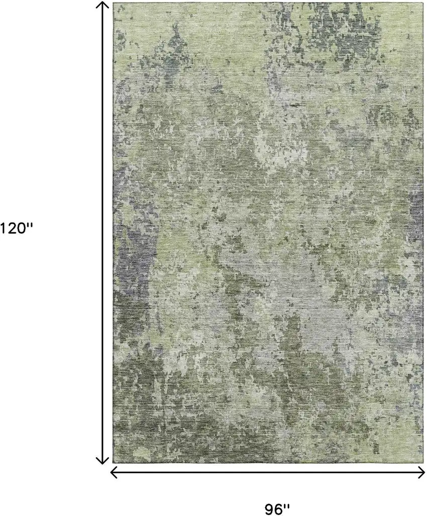 Green Gray And Purple Abstract Washable Area Rug With UV Protection Photo 8