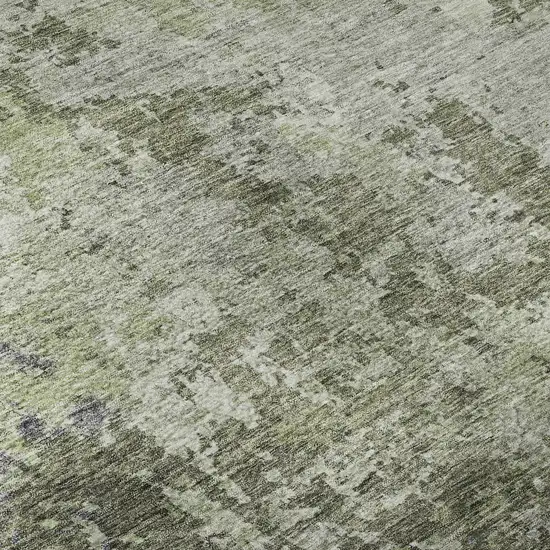 Green Gray And Purple Abstract Washable Area Rug With UV Protection Photo 8