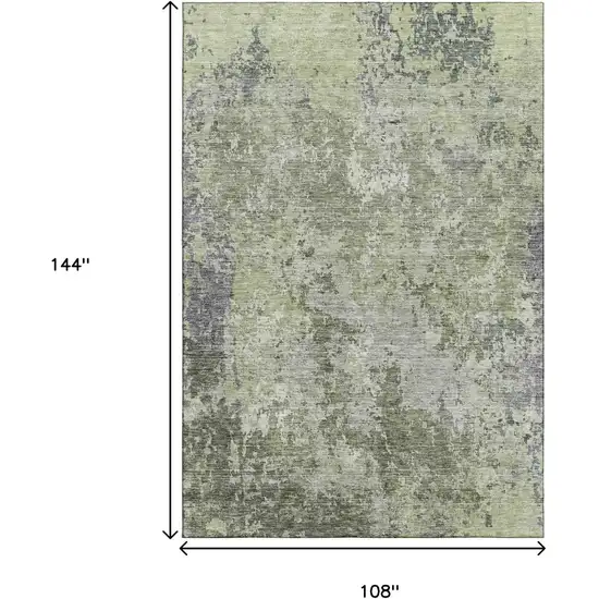 Green Gray And Purple Abstract Washable Area Rug With UV Protection Photo 9