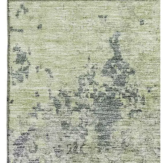 Green Gray And Purple Abstract Washable Area Rug With UV Protection Photo 3