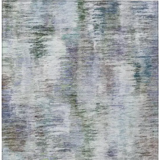 Green Gray And Purple Abstract Washable Indoor Outdoor Area Rug Photo 7