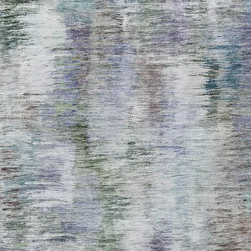 Green Gray And Purple Abstract Washable Indoor Outdoor Area Rug Photo 6