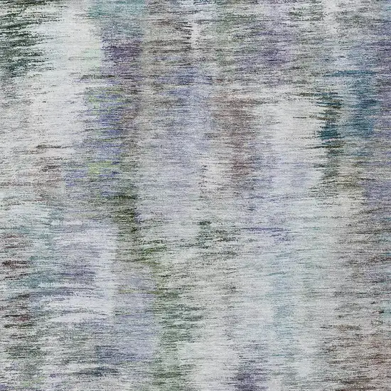 Green Gray And Purple Abstract Washable Indoor Outdoor Area Rug Photo 6