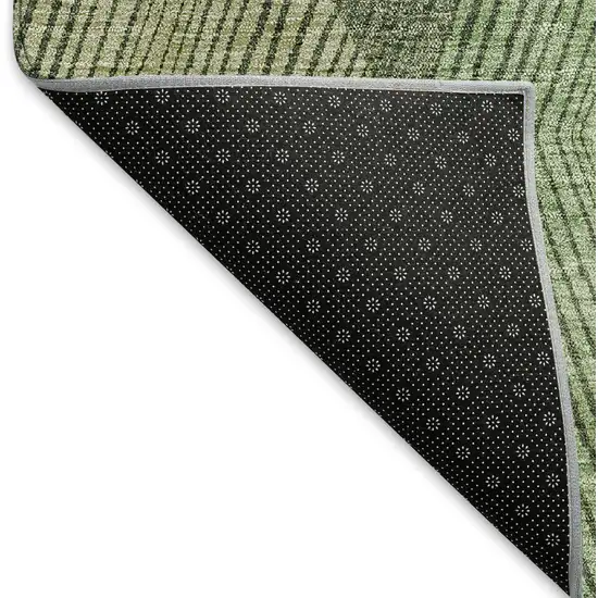 Green Gray And Sage Geometric Washable Area Rug With UV Protection Photo 5