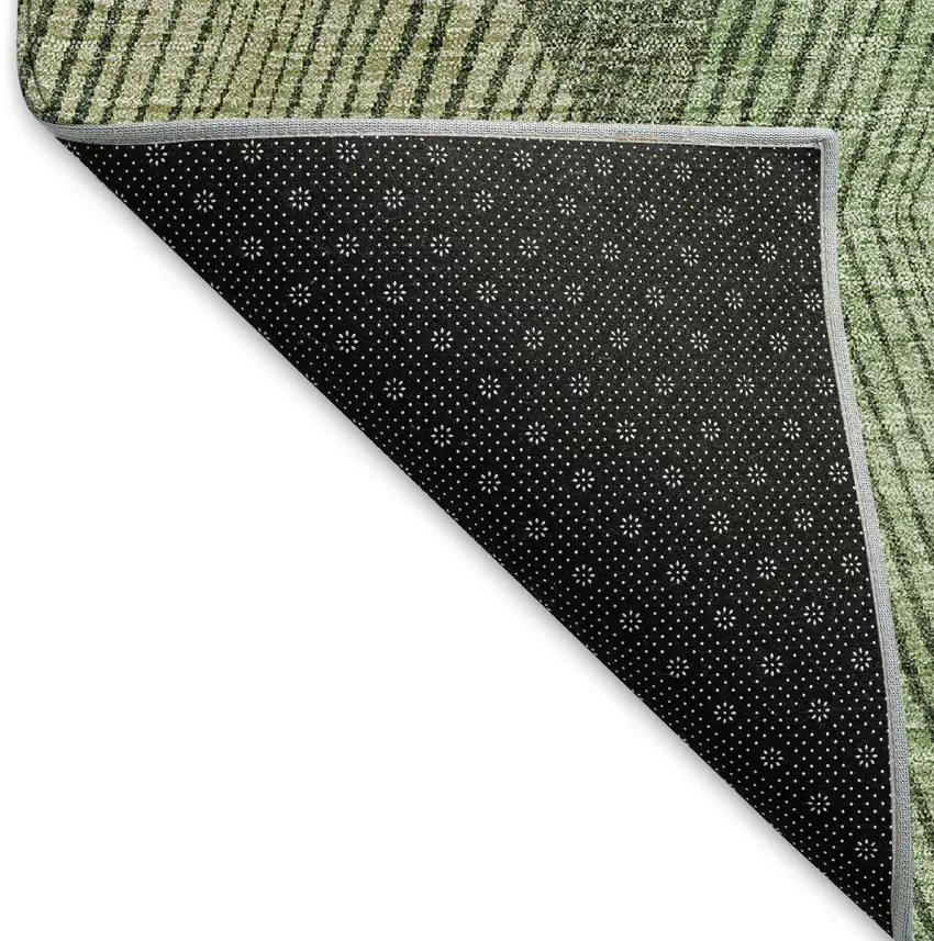 Green Gray And Sage Geometric Washable Area Rug With UV Protection Photo 5