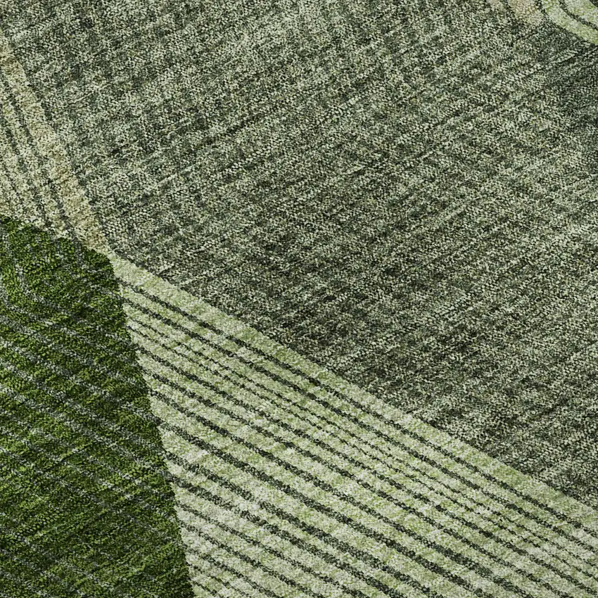 Green Gray And Sage Geometric Washable Area Rug With UV Protection Photo 8