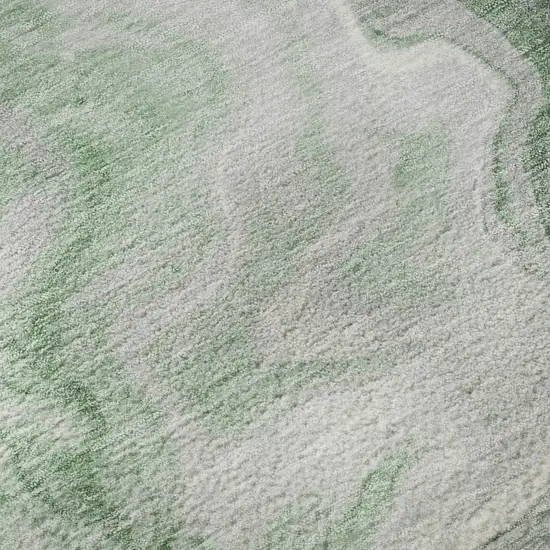 Green Gray And Silver Abstract Washable Area Rug With UV Protection Photo 9