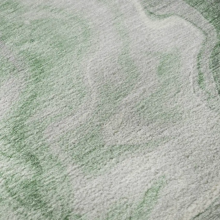 Green Gray And Silver Abstract Washable Area Rug With UV Protection Photo 9