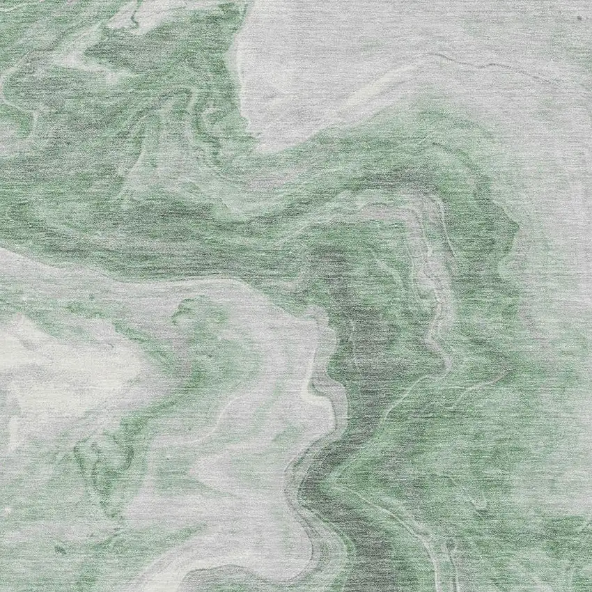 Green Gray And Silver Abstract Washable Area Rug With UV Protection Photo 2