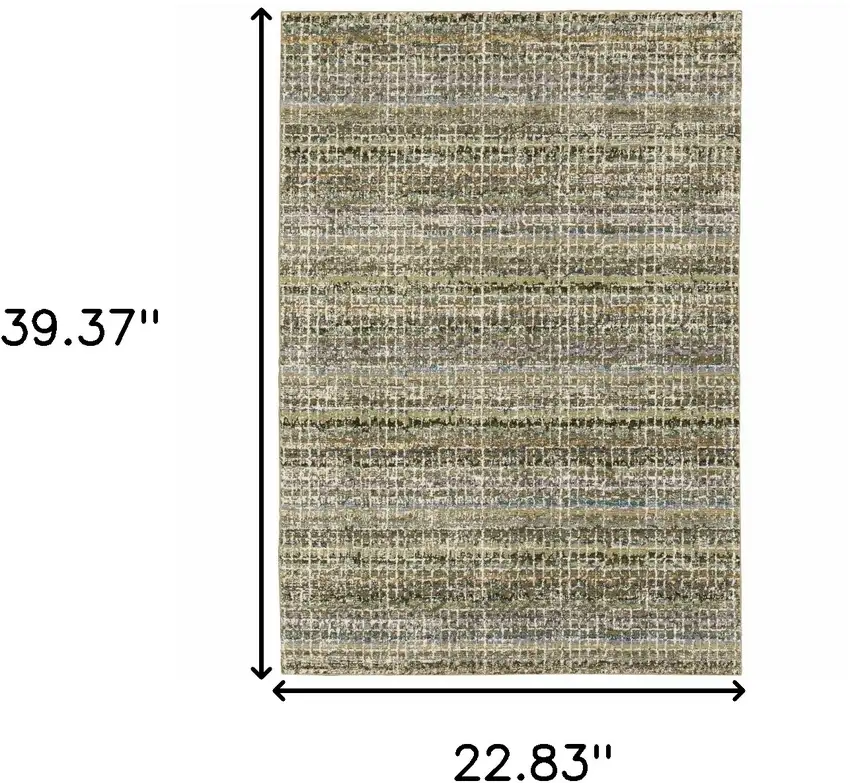 Gray and Ivory Abstract Power Loom Area Rug Photo 3