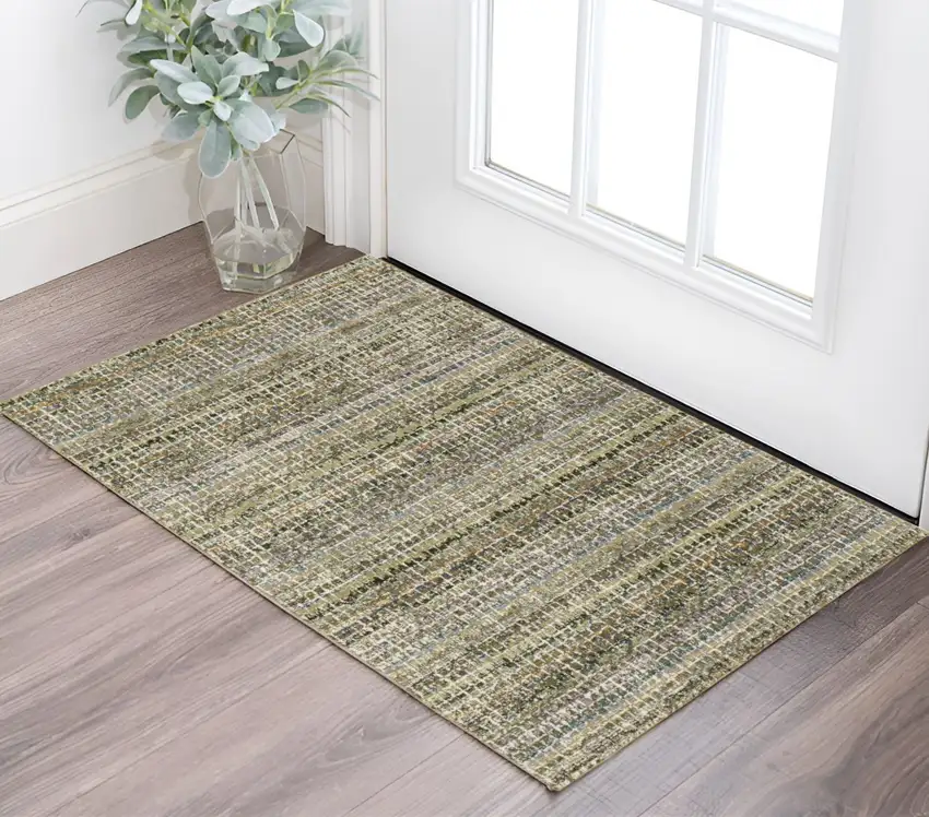 Gray And Ivory Abstract Area Rug Photo 1
