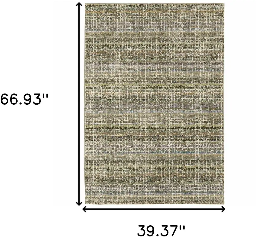 Gray and Ivory Abstract Power Loom Area Rug Photo 3