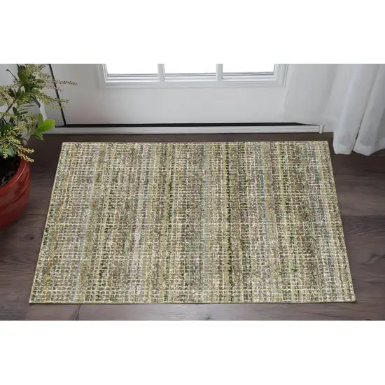 Gray and Ivory Abstract Power Loom Area Rug Photo 1