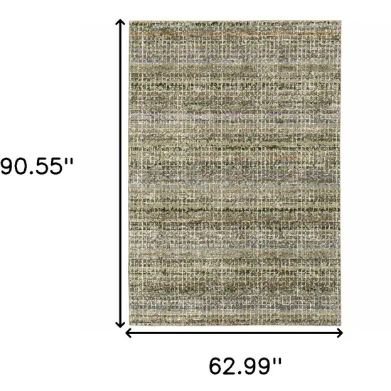 Gray and Ivory Abstract Power Loom Area Rug Photo 3