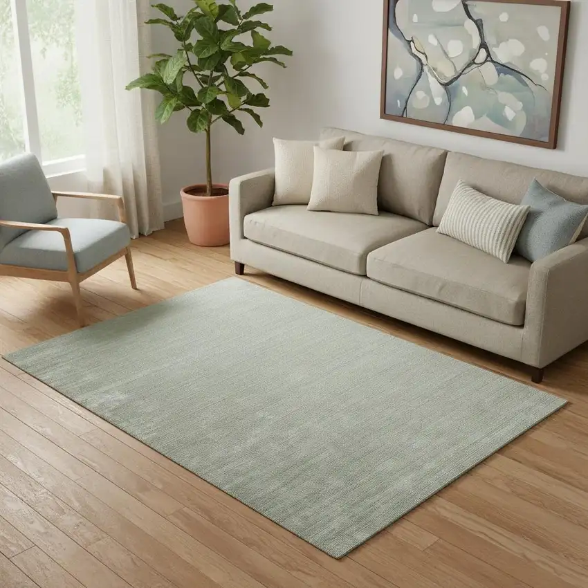 Green Hand Woven Area Rug Photo 1