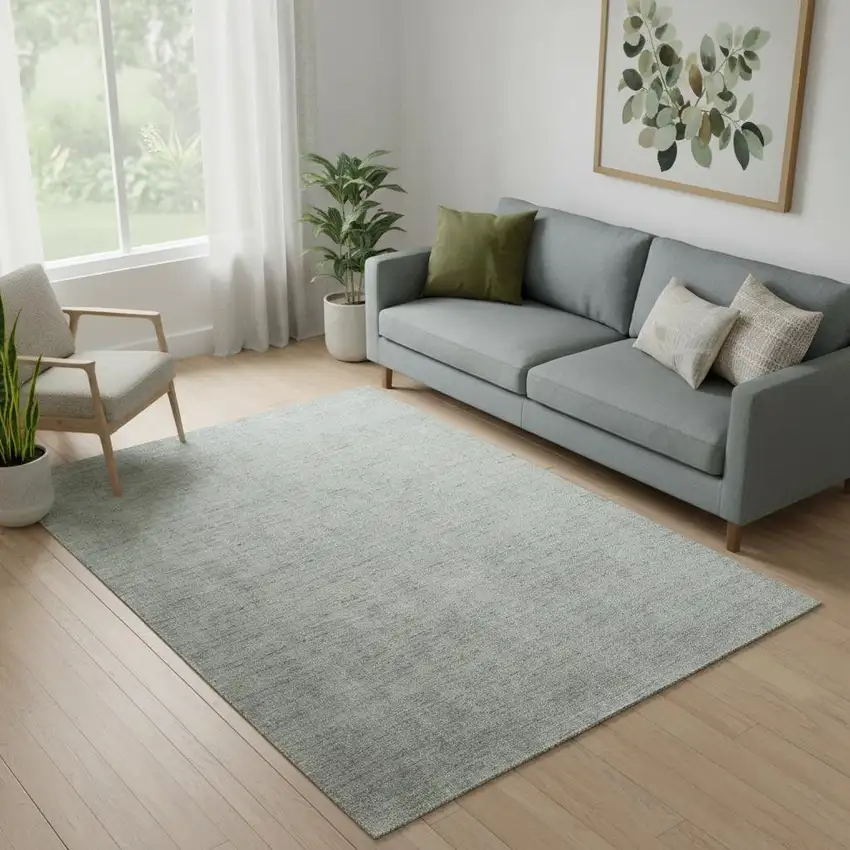 Green Hand Woven Area Rug Photo 1