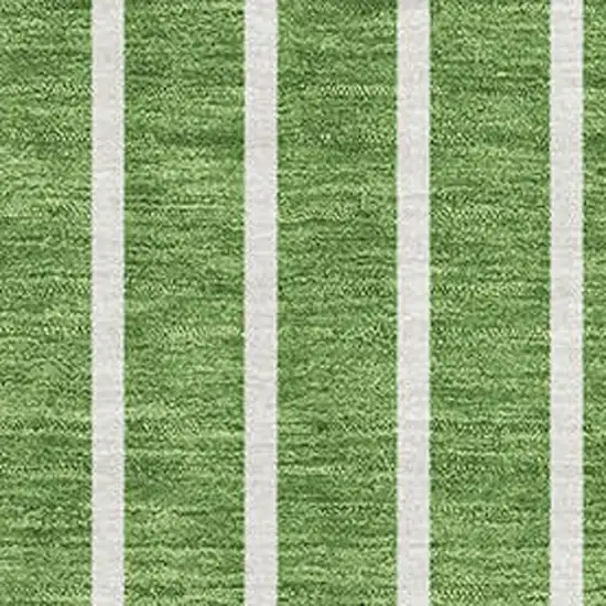 Green Ivory And Beige Striped Washable Area Rug With UV Protection Photo 2