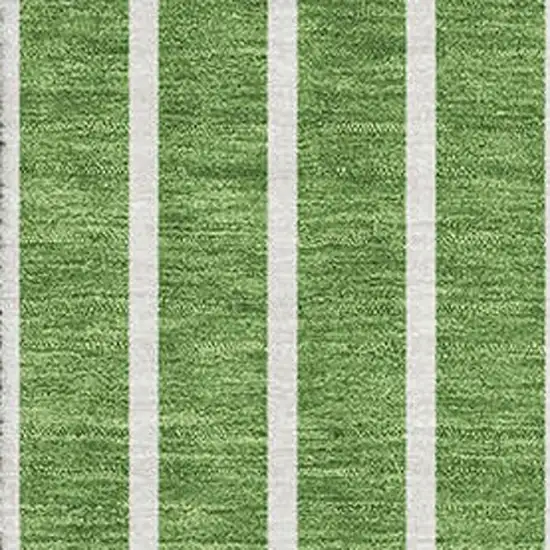 Green Ivory And Beige Striped Washable Area Rug With UV Protection Photo 2
