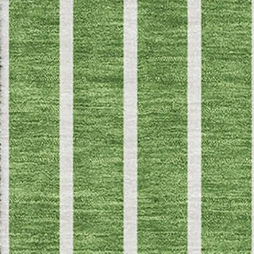 Green Ivory And Beige Striped Washable Area Rug With UV Protection Photo 2