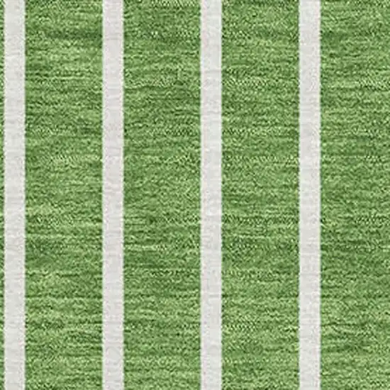 Green Ivory And Beige Striped Washable Area Rug With UV Protection Photo 2