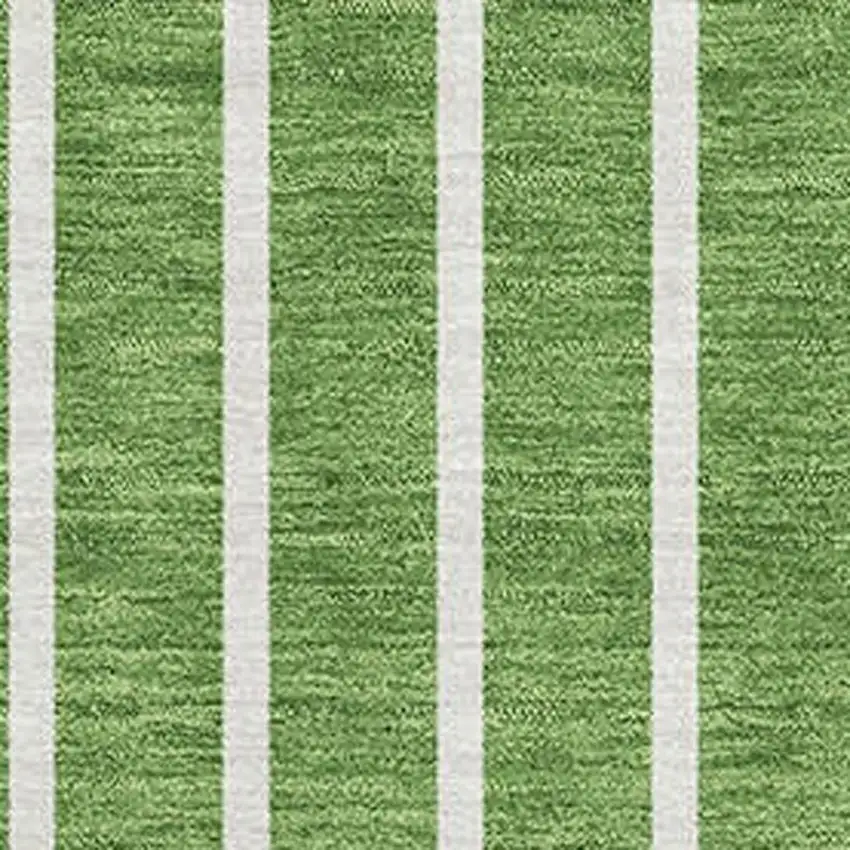 Green Ivory And Beige Striped Washable Area Rug With UV Protection Photo 2
