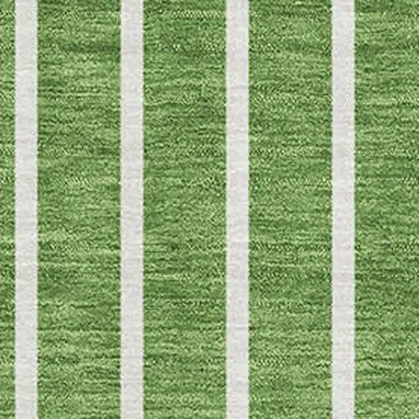 Green Ivory And Beige Striped Washable Area Rug With UV Protection Photo 2