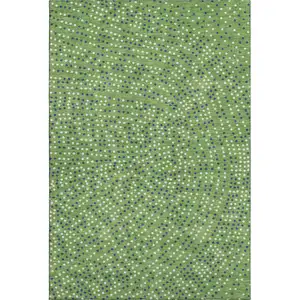Photo of Green Ivory And Blue Polka Dot Washable Area Rug With UV Protection