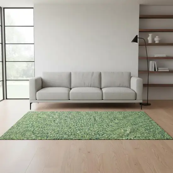 Green Ivory And Blue Polka Dot Washable Area Rug With UV Protection Photo 2