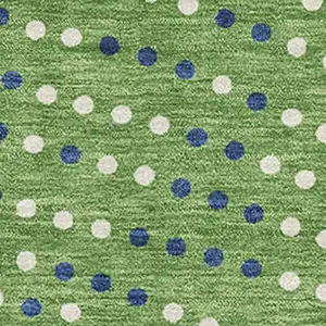 Photo of Green Ivory And Blue Polka Dot Washable Area Rug With UV Protection
