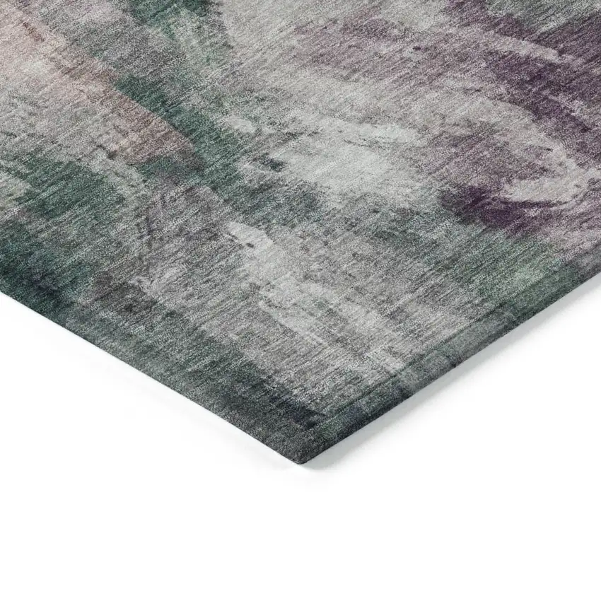 Green Ivory And Blush Abstract Washable Indoor Outdoor Area Rug Photo 3
