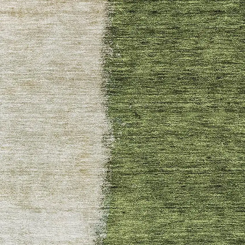 Green Ivory And Brown Abstract Washable Area Rug With UV Protection Photo 4