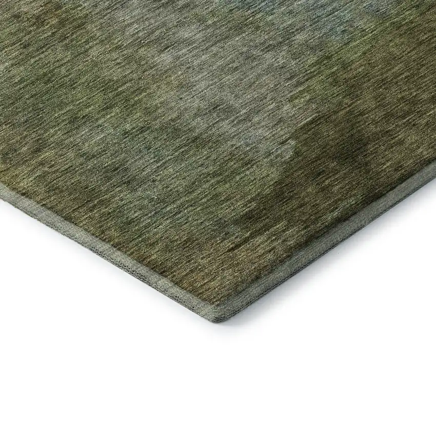 Green Ivory And Brown Abstract Washable Area Rug With UV Protection Photo 5