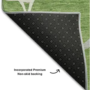 Photo of Green Ivory And Gray Abstract Geometric Washable Area Rug With UV Protection