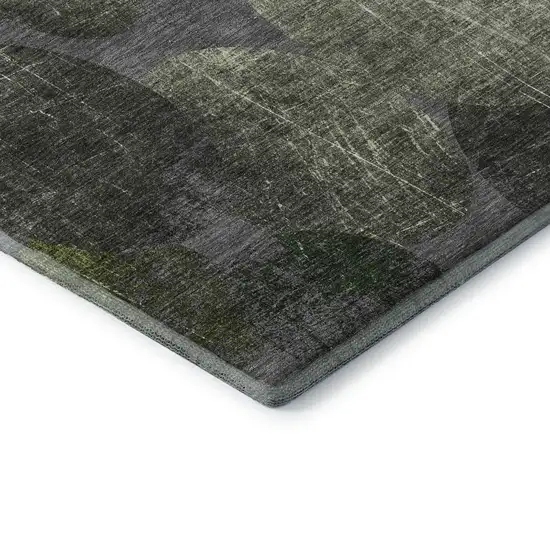 Green Ivory And Gray Abstract Washable Area Rug With UV Protection Photo 8