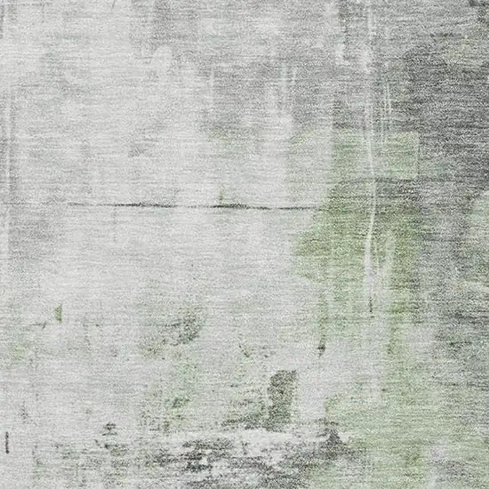 Green Ivory And Gray Abstract Washable Area Rug With UV Protection Photo 2