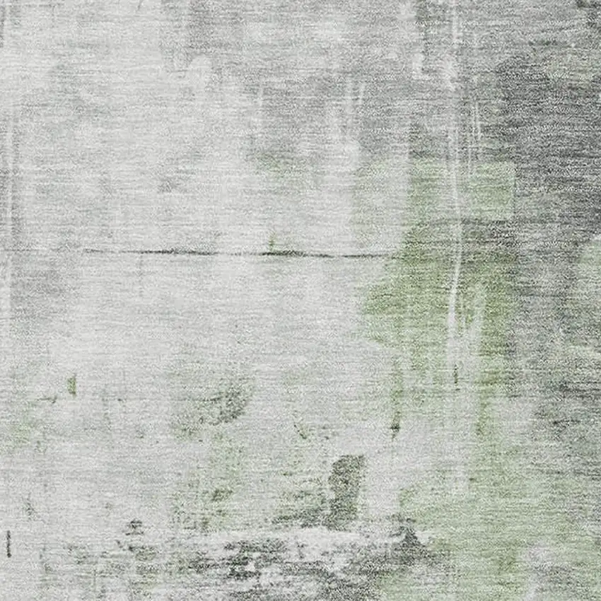 Green Ivory And Gray Abstract Washable Area Rug With UV Protection Photo 2
