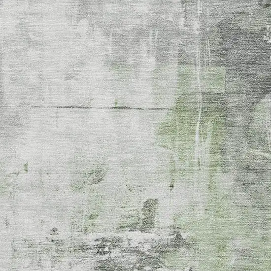 Green Ivory And Gray Abstract Washable Area Rug With UV Protection Photo 2