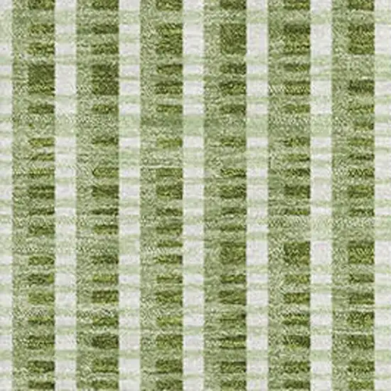 Green Ivory And Gray Geometric Washable Area Rug With UV Protection Photo 2