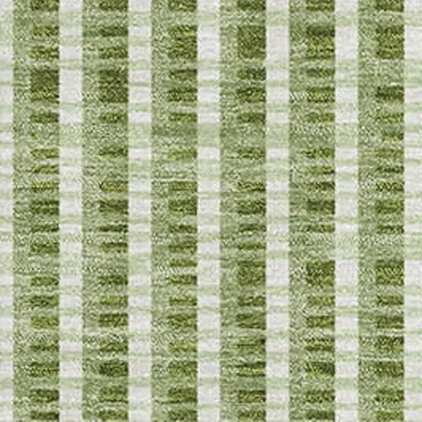 Green Ivory And Gray Geometric Washable Area Rug With UV Protection Photo 2