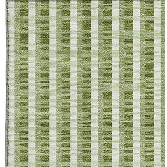 Green Ivory And Gray Geometric Washable Area Rug With UV Protection Photo 3