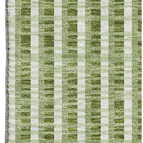 Green Ivory And Gray Geometric Washable Area Rug With UV Protection Photo 2